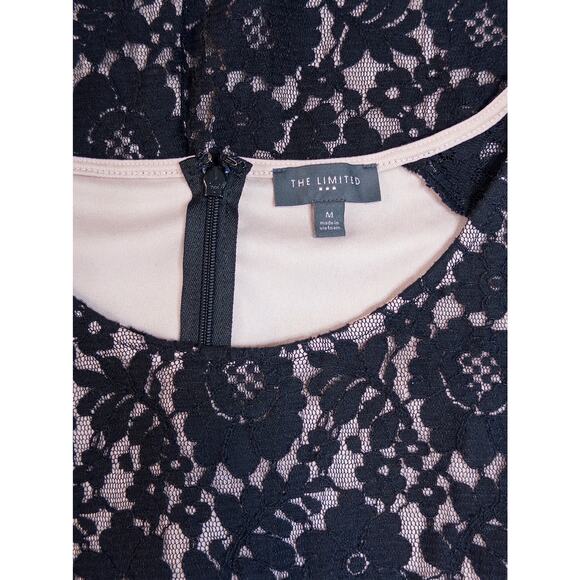 The Limited black floral lace sleeveless lined top sz M Whimsigoth Dark Floral - Picture 3 of 4